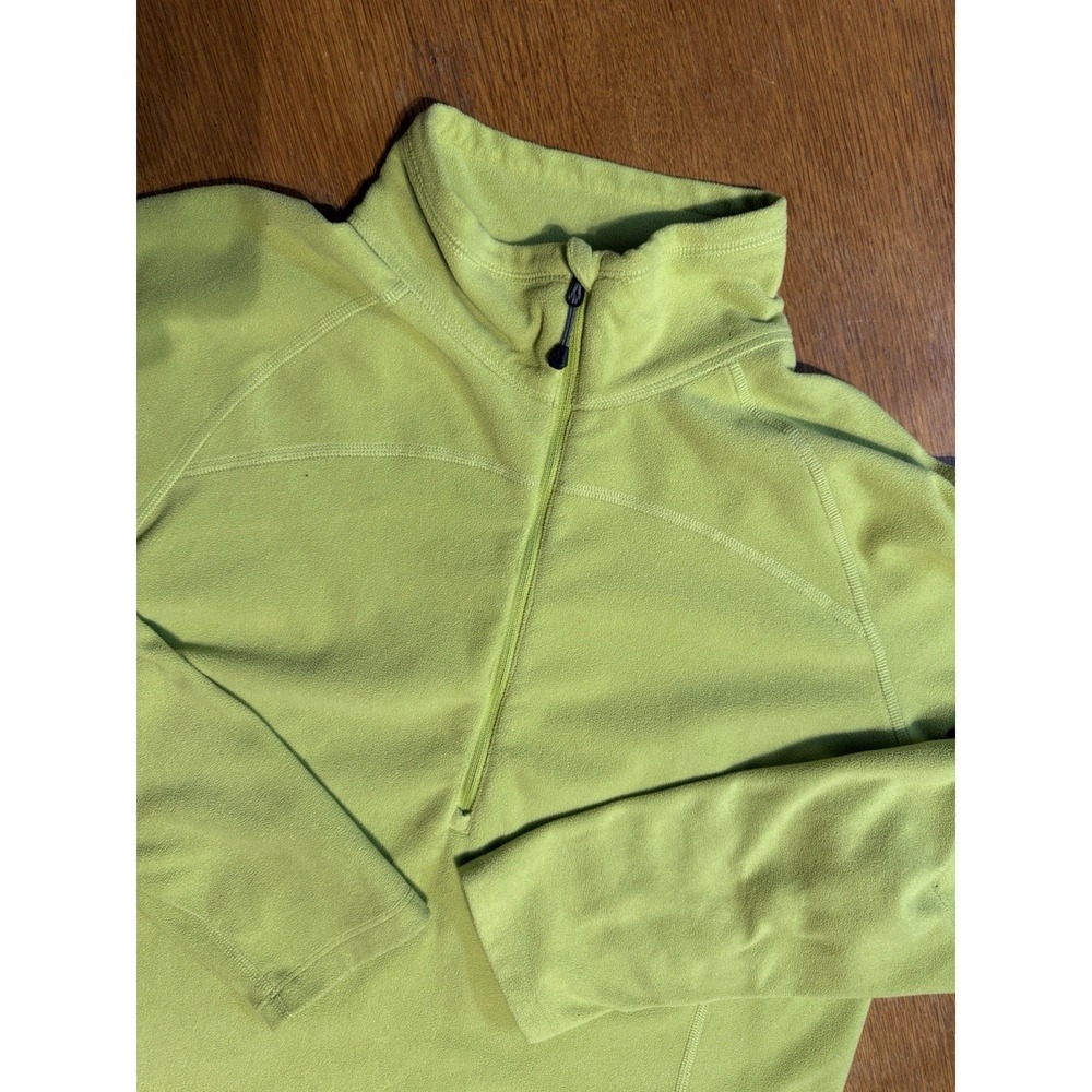 Eddie Bauer First Ascent 1/4 Zip Fleece Woman's XL Lime Green Polartec Gorpcore